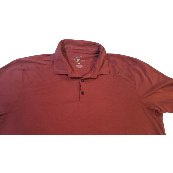 Fox Tech Tri Dry Brick Red Polo Shirt size X-Large Motocross Racing Casual - Picture 5 of 16